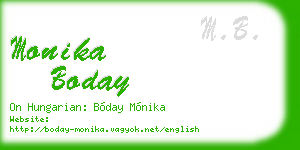 monika boday business card