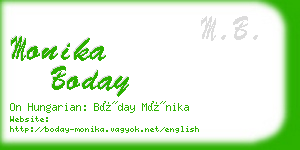 monika boday business card